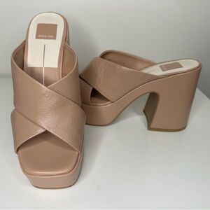 NWOT Dolce Vita Blush Leather Wonder Heels Sz 8.5